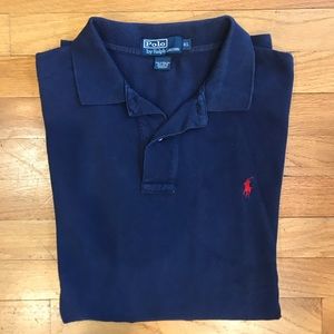 Polo By Ralph Lauren Long Sleeve Polo- Navy - XL